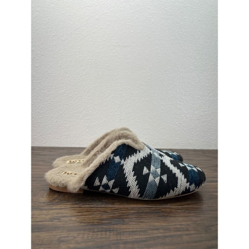 Korks by‎ Kork Ease Size 8 Nile Fuzz Lined Mule Slide Slippers Blue Black
